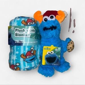 Sesame Street Cookie Monster Plush Toy with Blanket